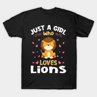 Just a Girl who loves Lions Gift T-Shirt